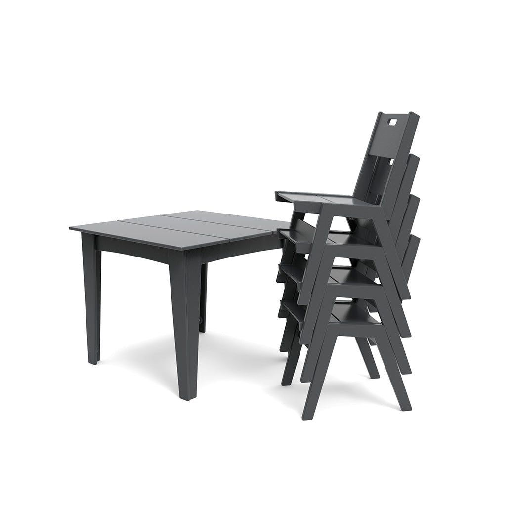 Alfresco Square Table (36) + Alfresco Dining Chairs w/ Handle Charcoal
