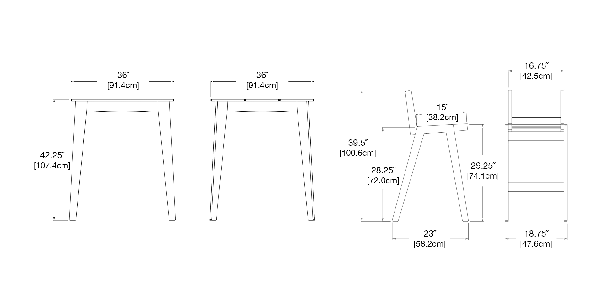 Alfresco 36 Square Bar Set Dimensions