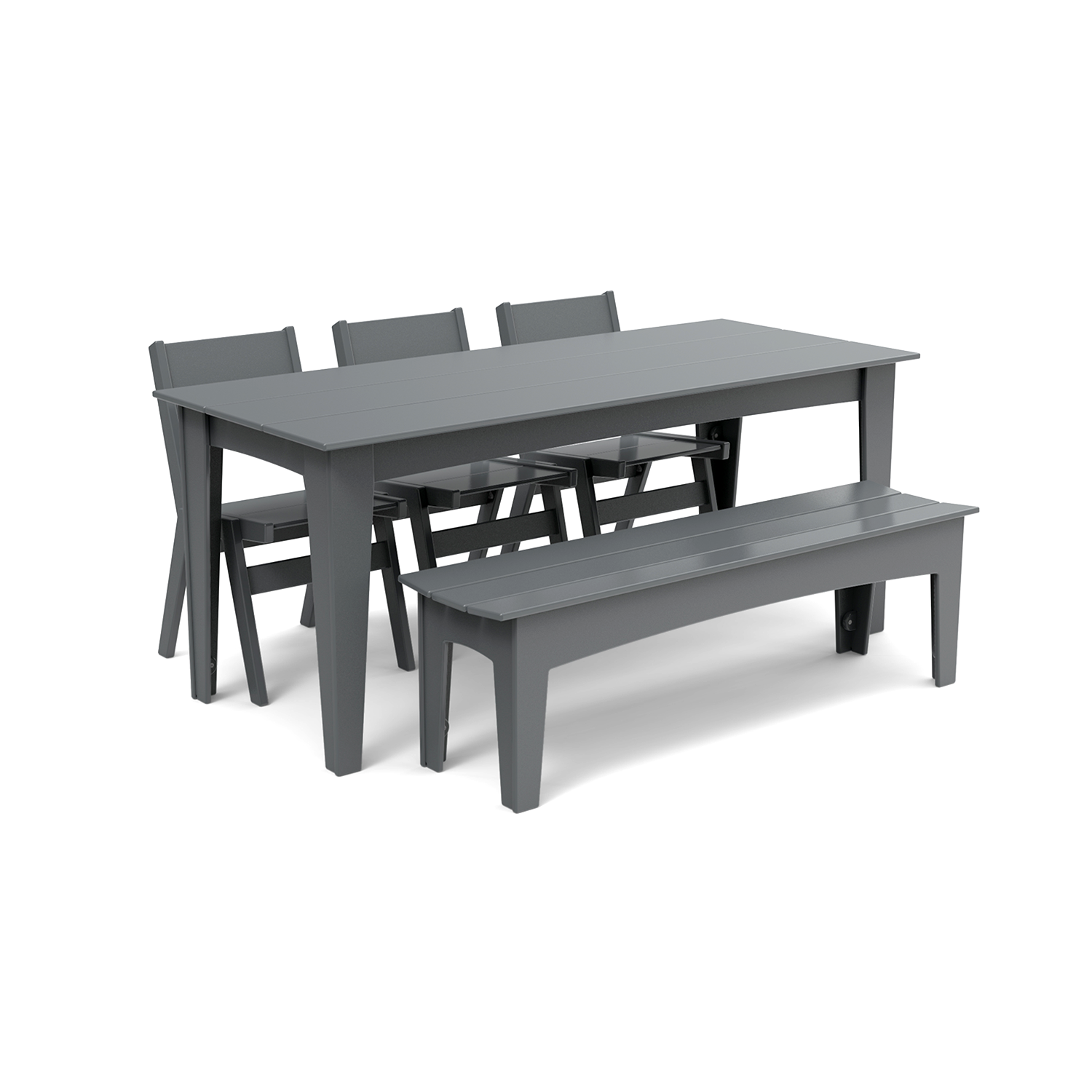 Alfresco Dining Table 72 with Bench and Chairs Set
