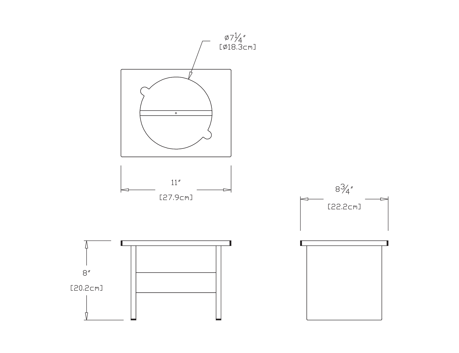 Minimalist Dog Bowl (Single, Medium) Dimensions