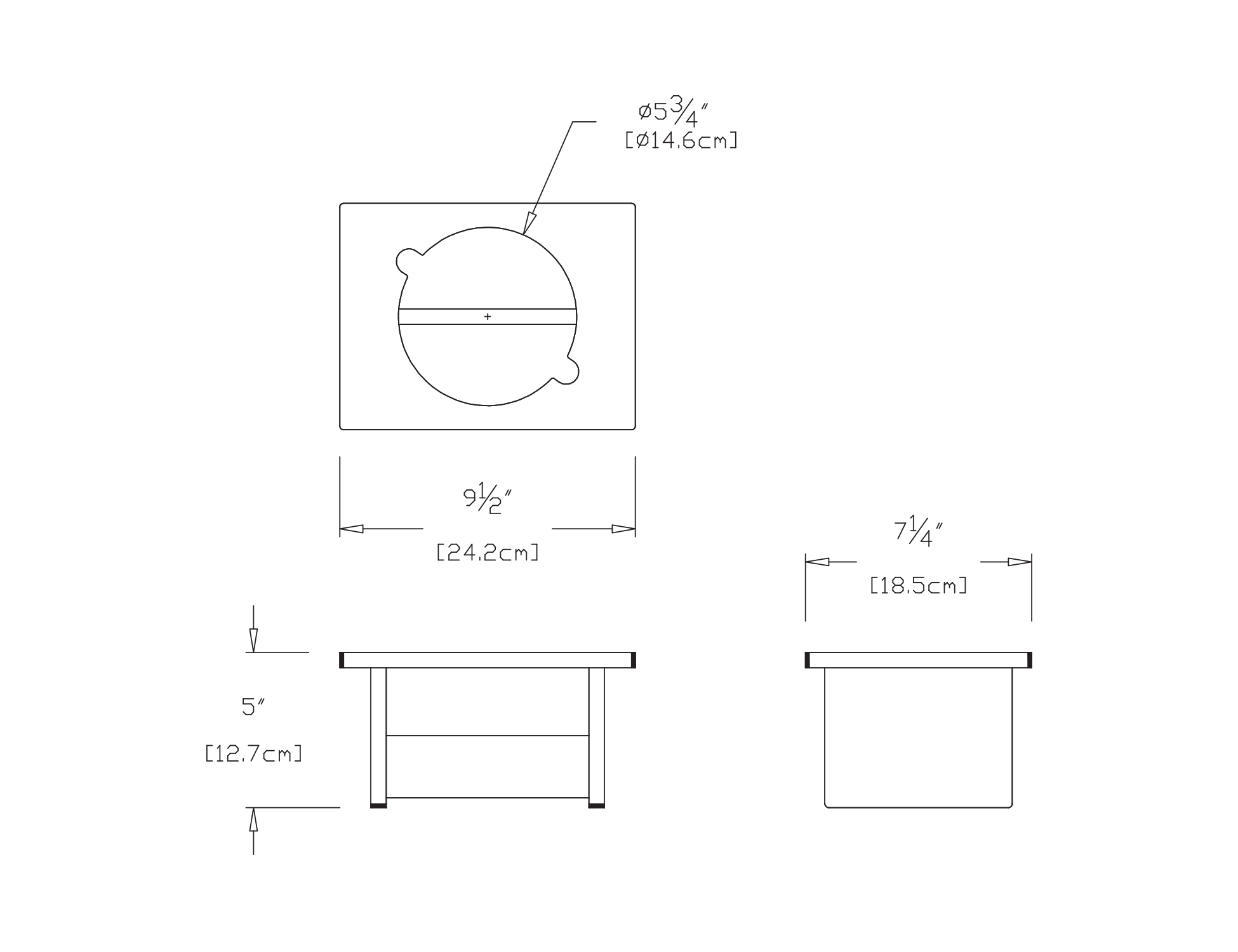 Minimalist Dog Bowl (Single, Small) Dimensions
