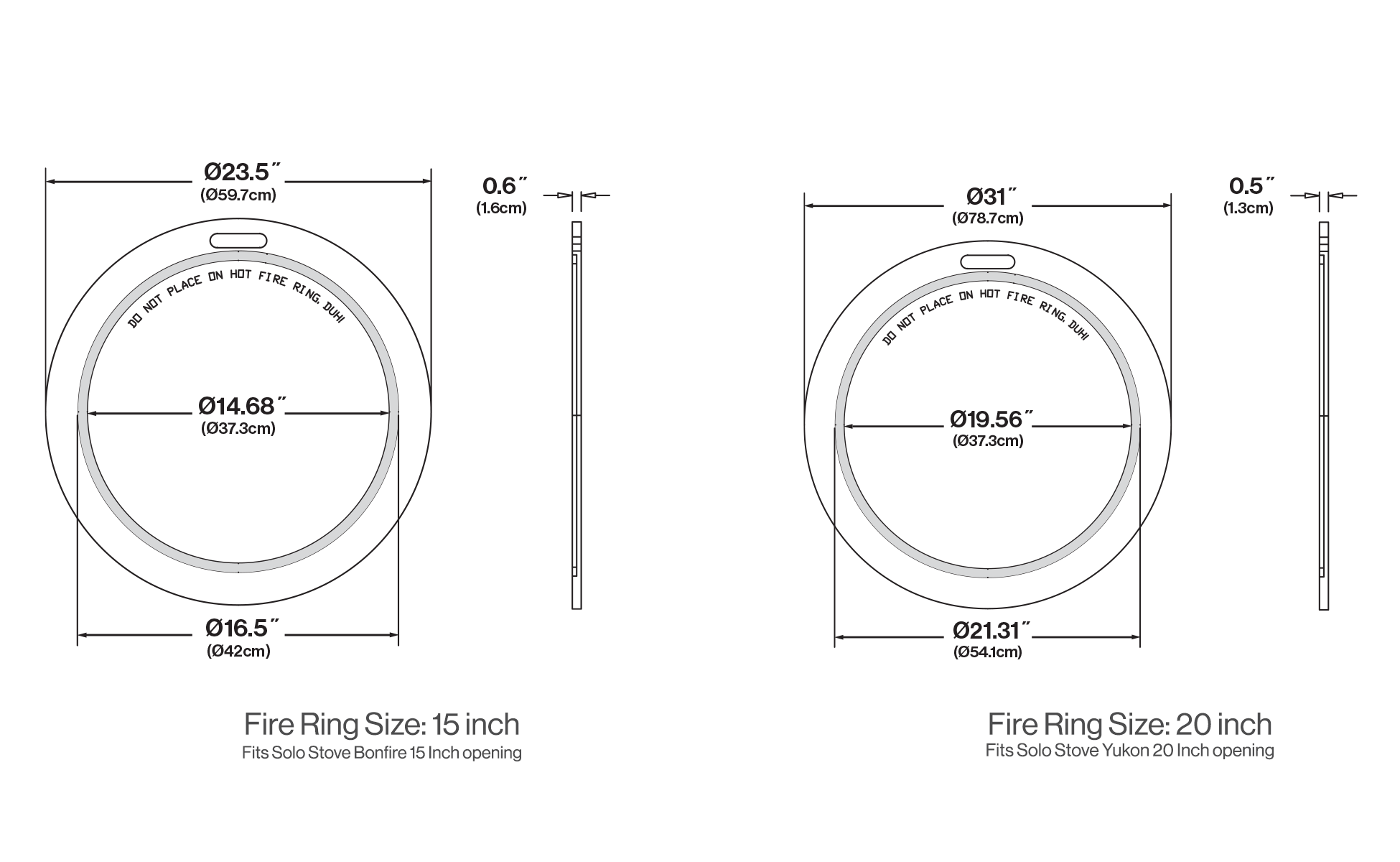 Fire Ring Top Dimensions