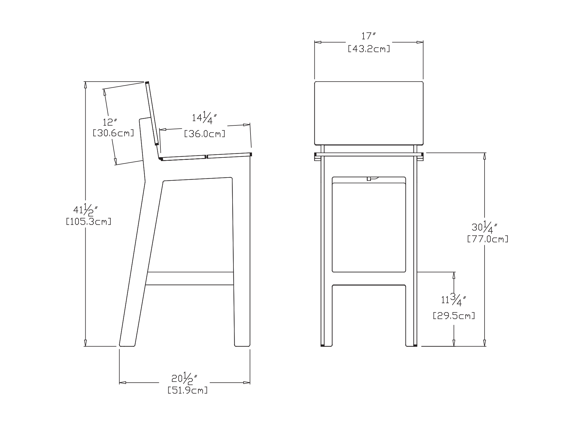 Fresh Air Bar Stool Dimensions