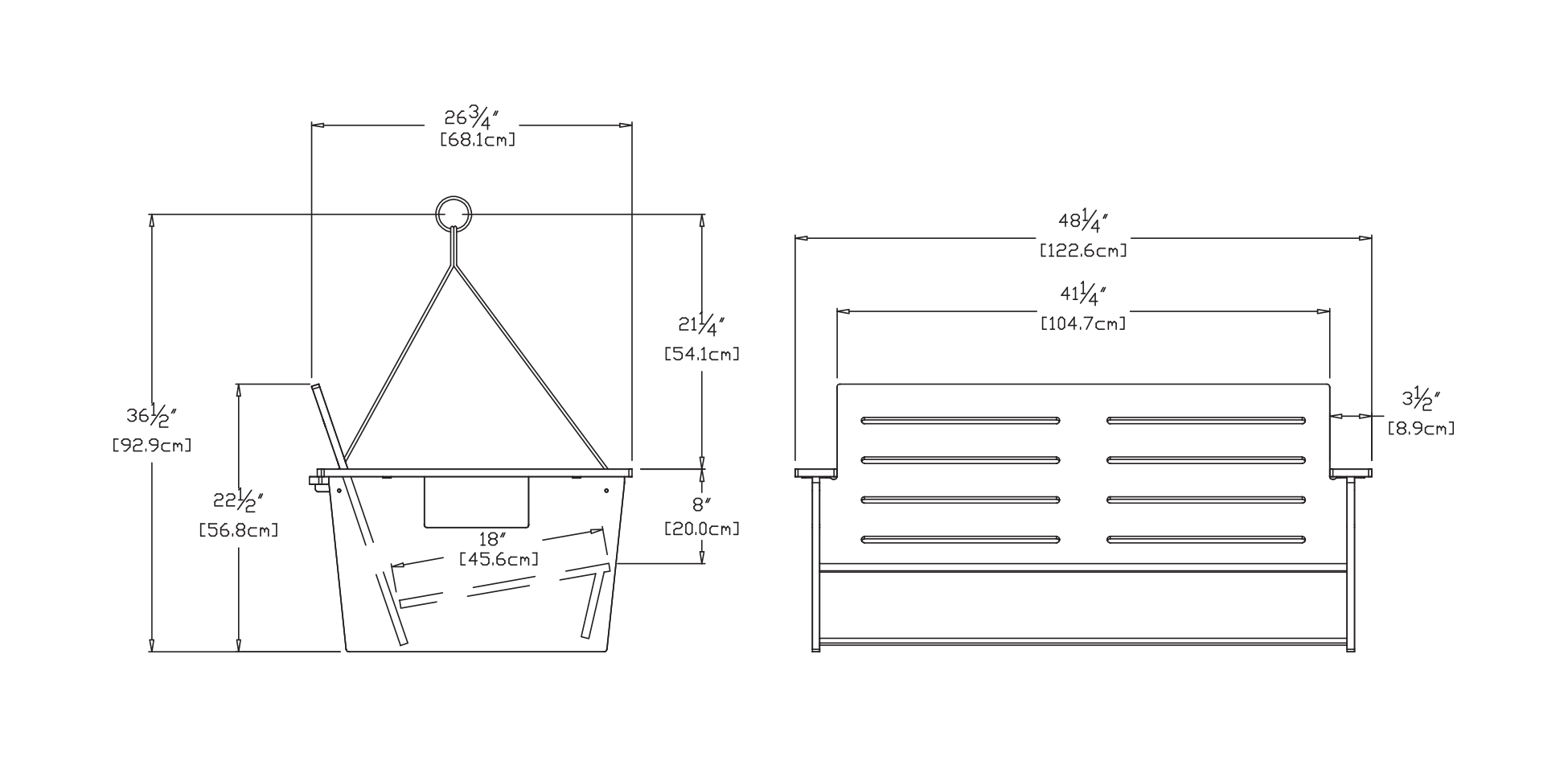Go Porch Swing Dimensions