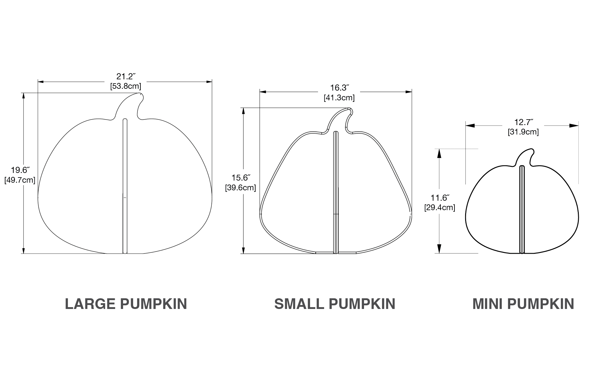 Halloween Pumpkins Dimensions