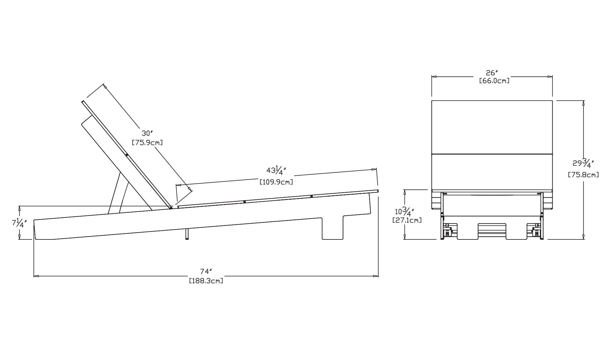 Lollygagger Chaise Dimensions