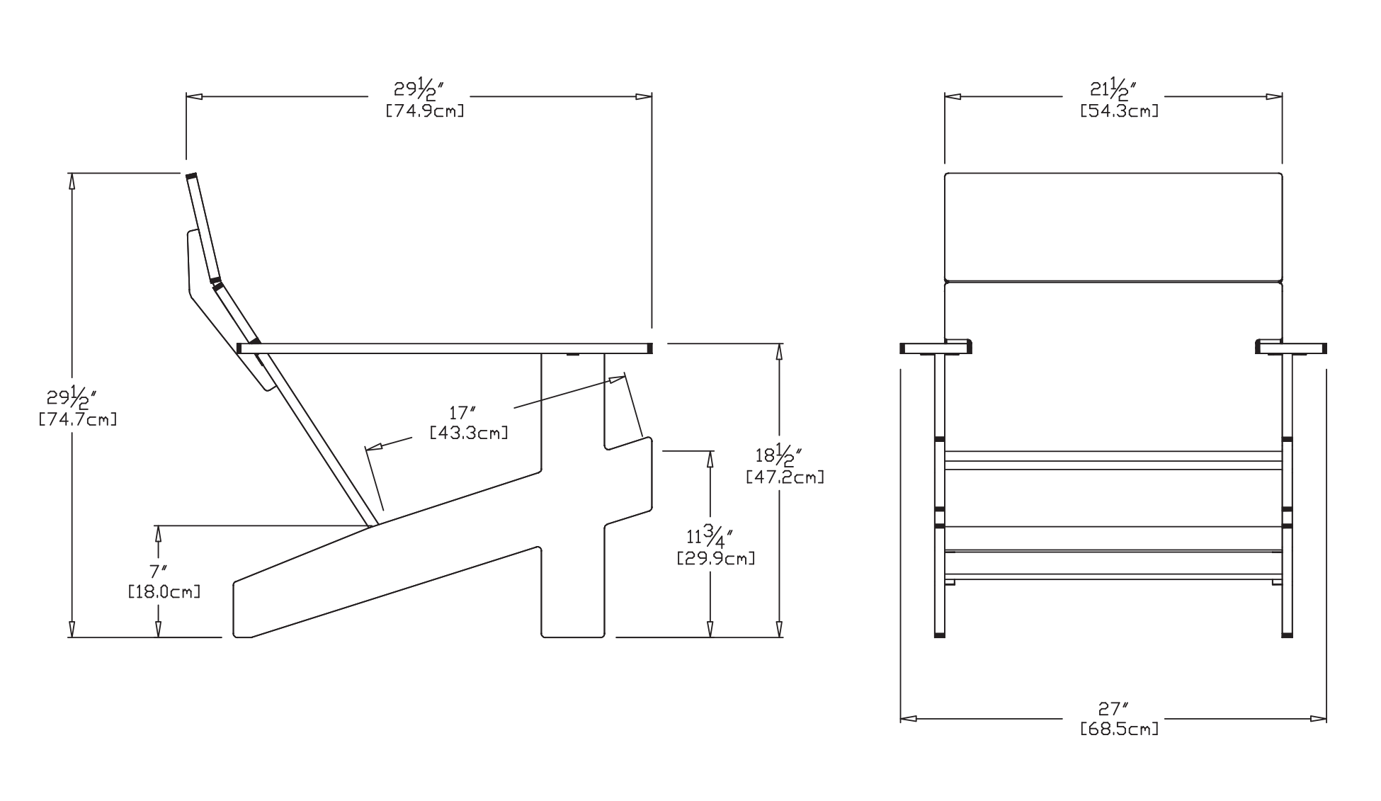 Lollygagger Lounge Chair Dimensions