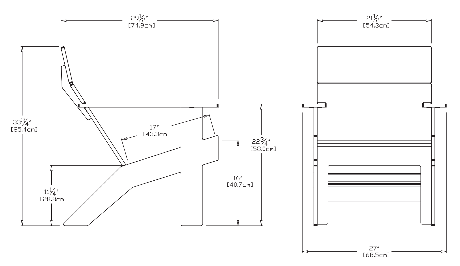 Tall Lollygagger Lounge Chair Dimensions