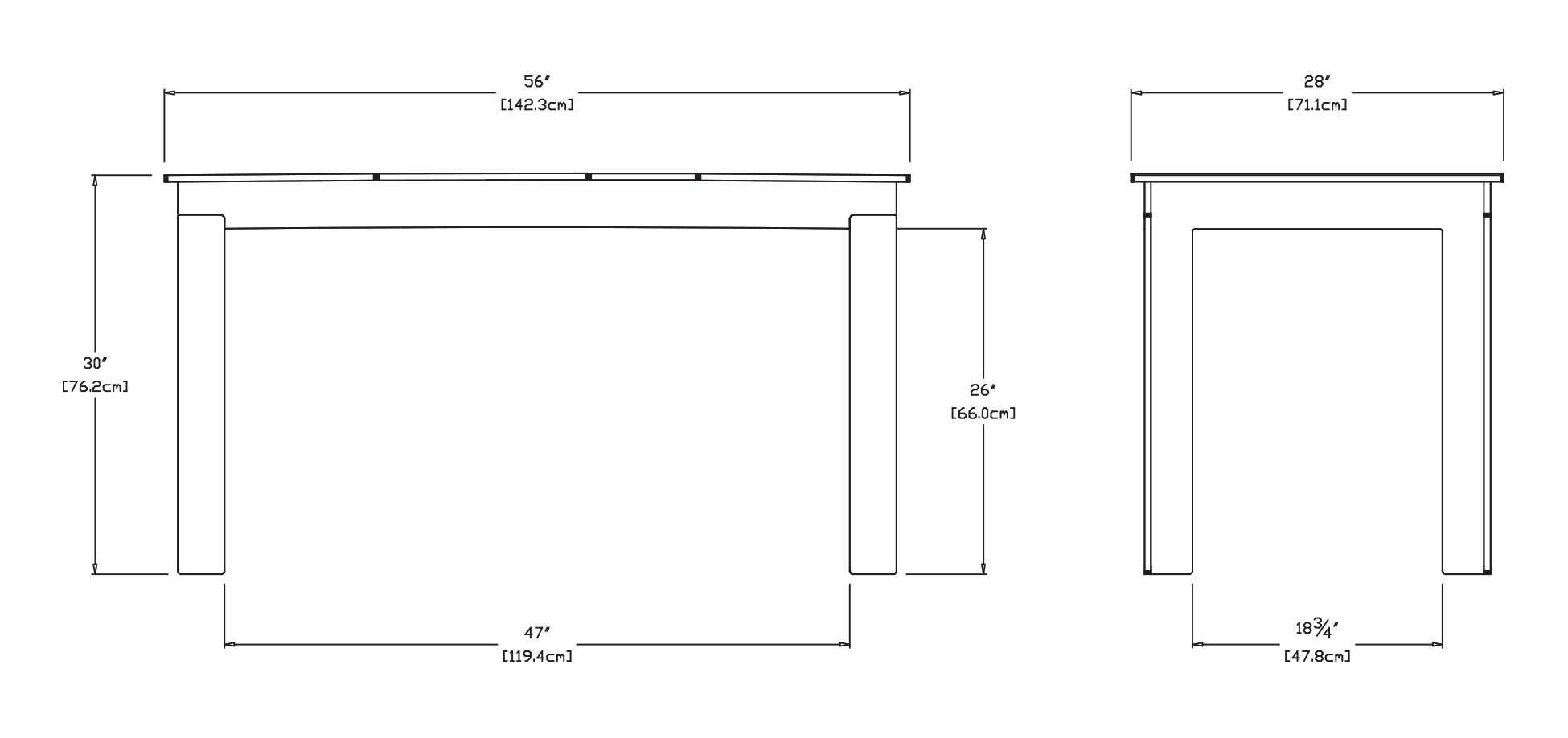 Lollygagger Picnic Table (56 inch) Dimensions