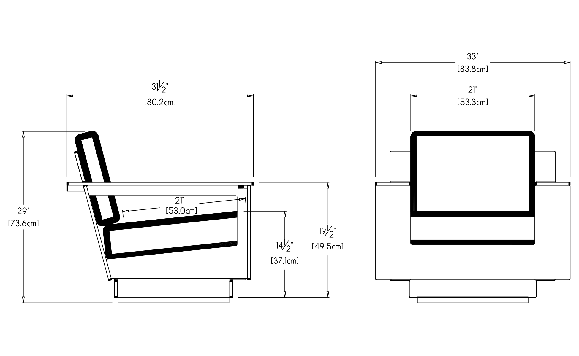 Nisswa Lounge Swivel Dimensions