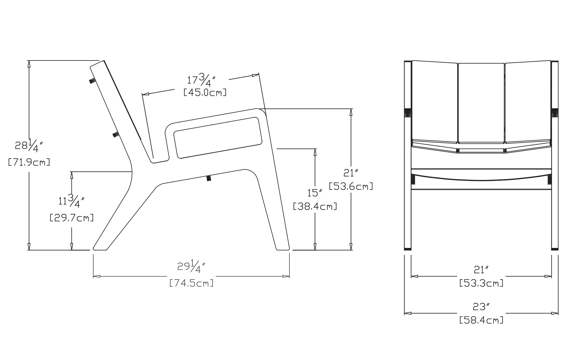 No. 9 Lounge Chair Dimensions