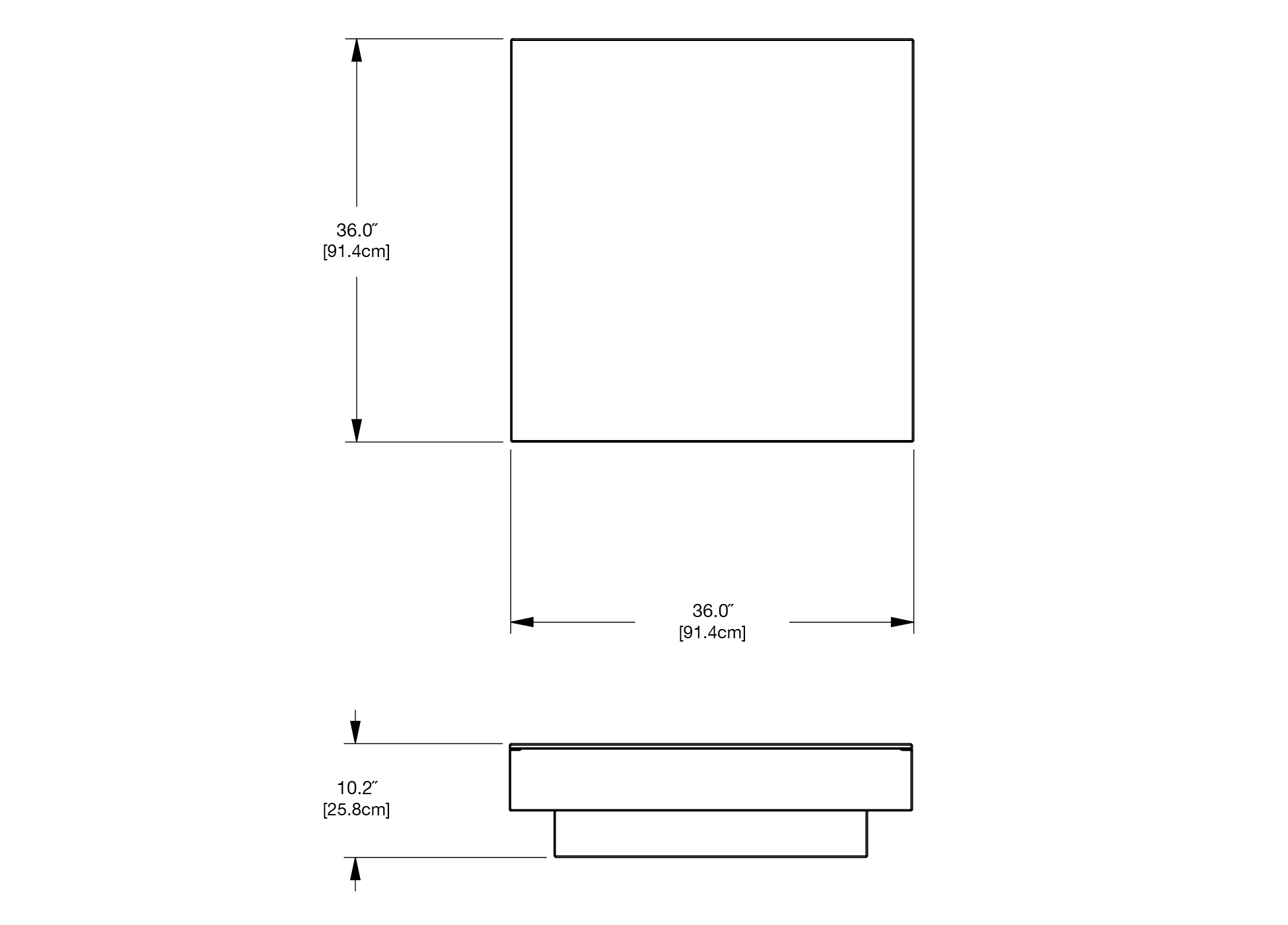 Platform One Side Table Dimensions