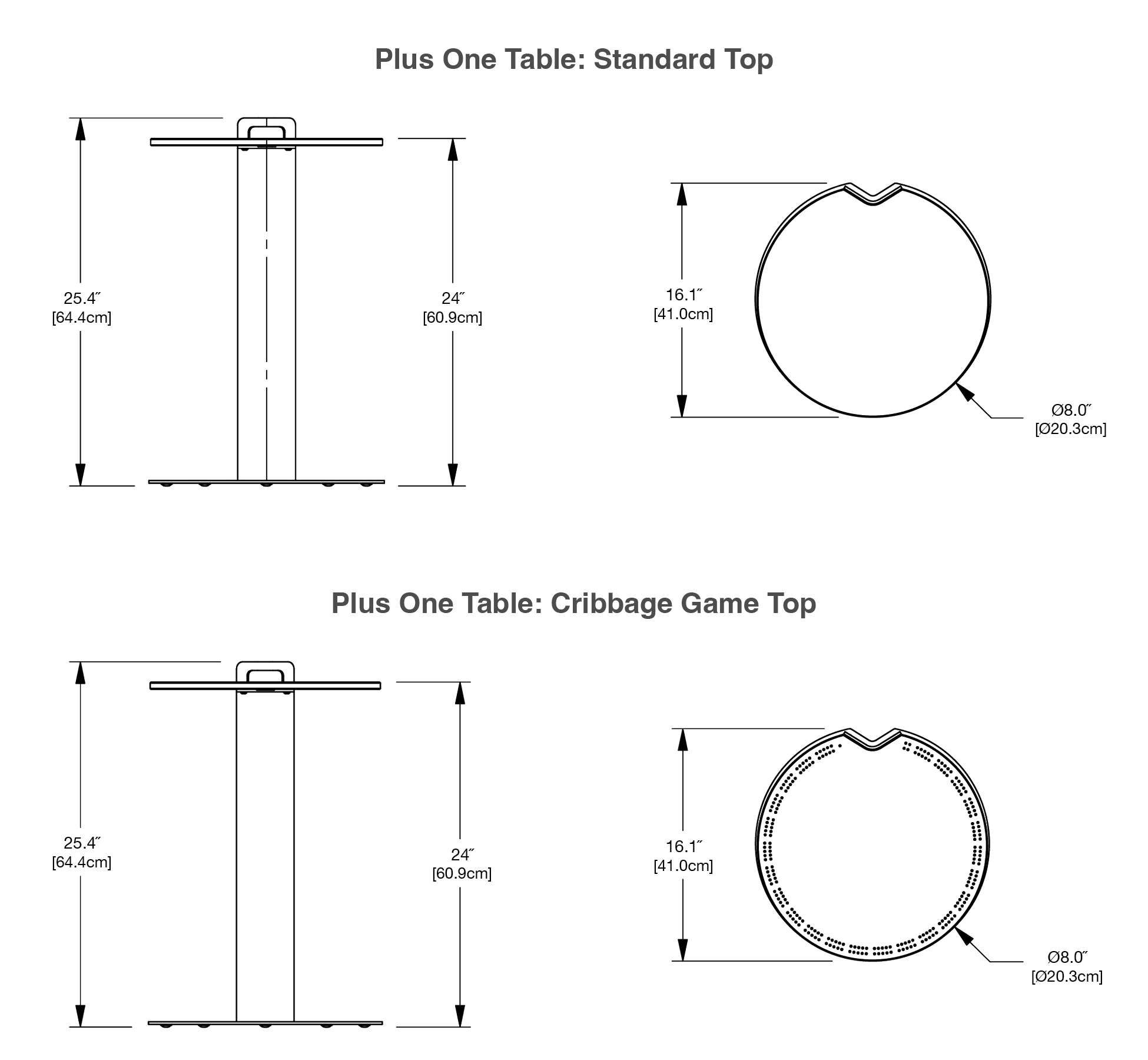 Plus One Table Dimensions