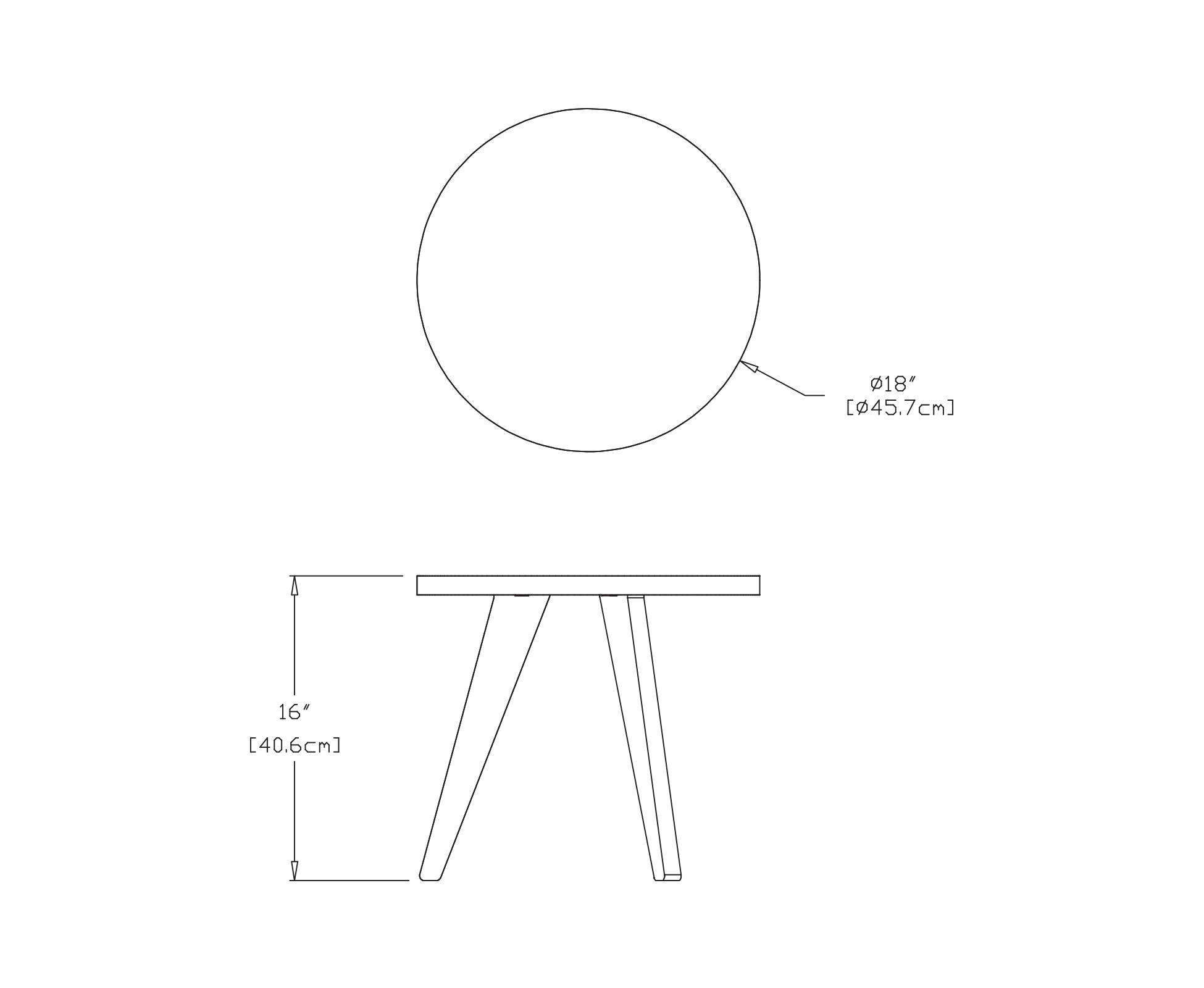 Satellite End Table (Round, 18 inch) Dimensions