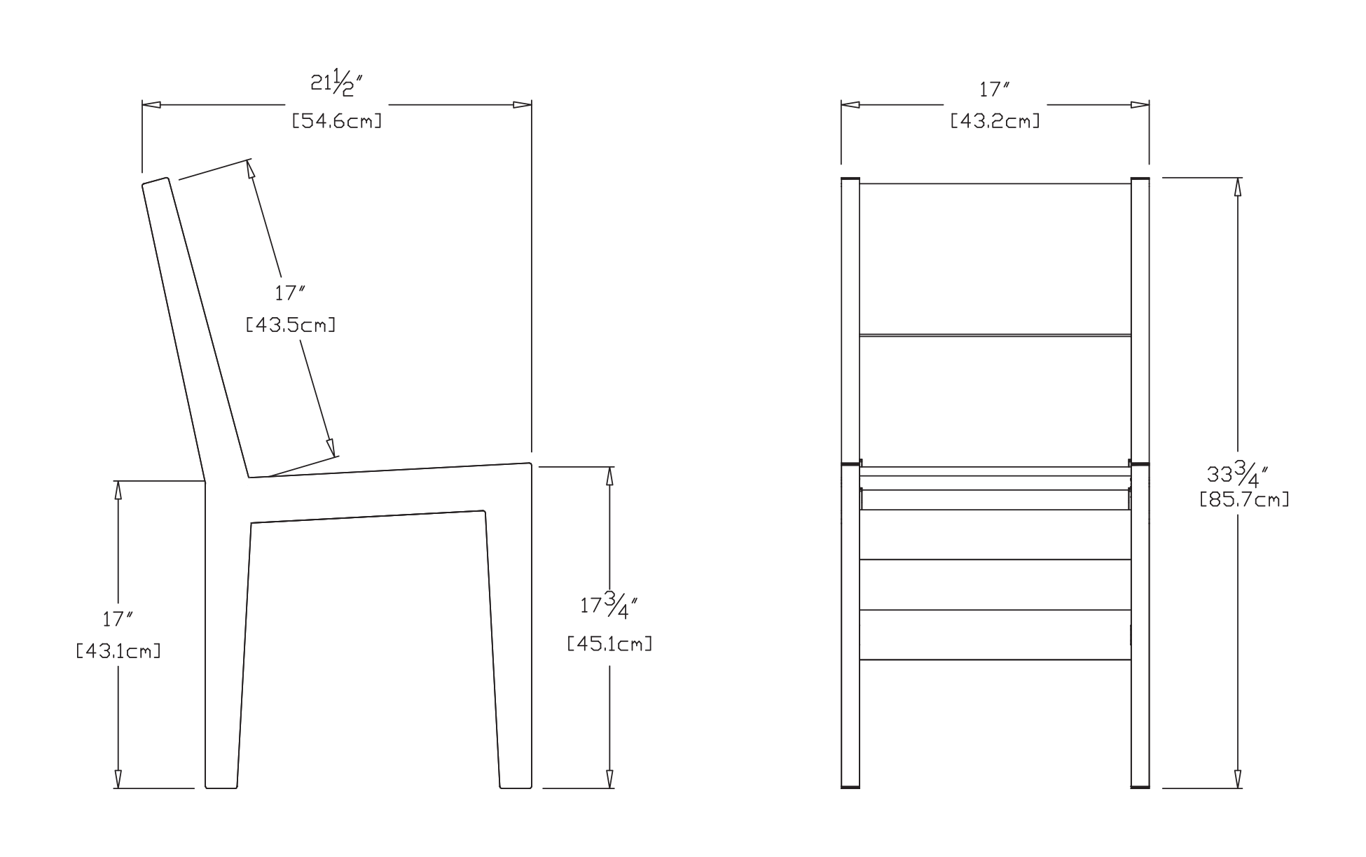T81 Dining Chair Dimensions