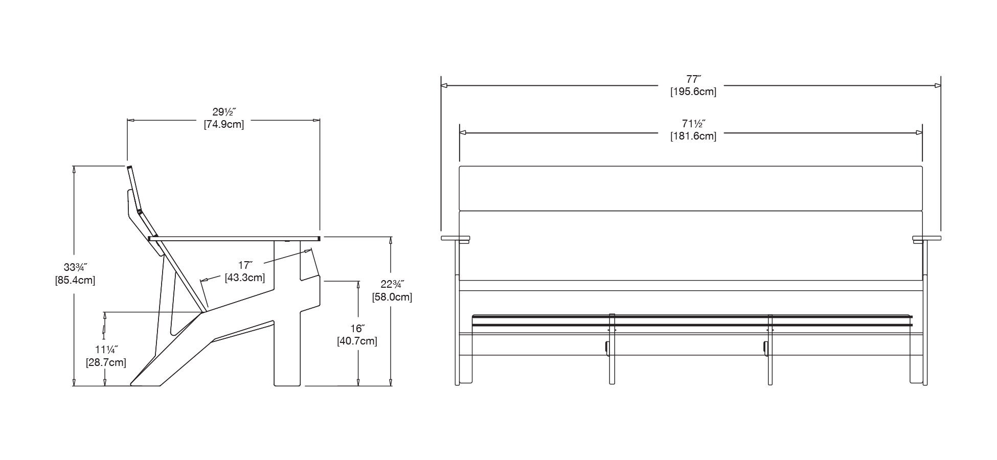 Tall Lollygagger Sofa 77 Dimensions