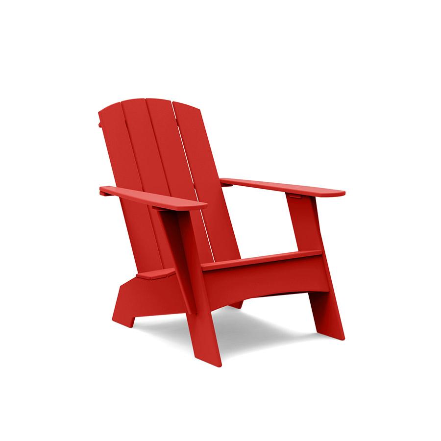 studio curved adirondack bench in apple red