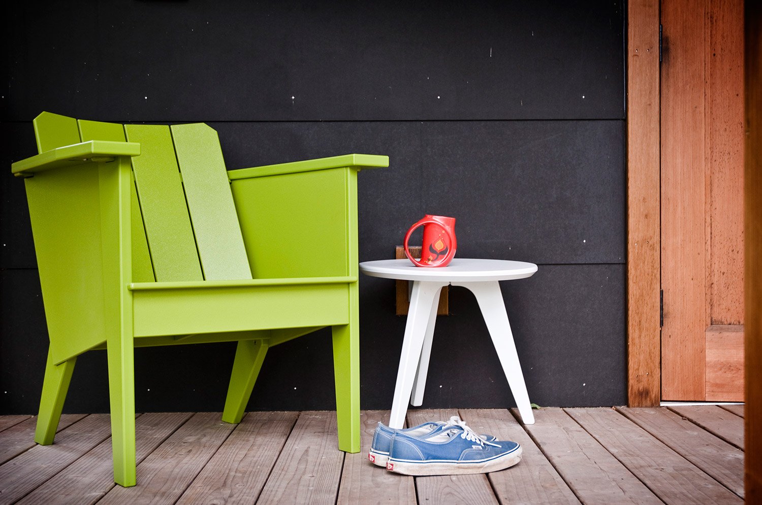 sauna porch deck chair and table