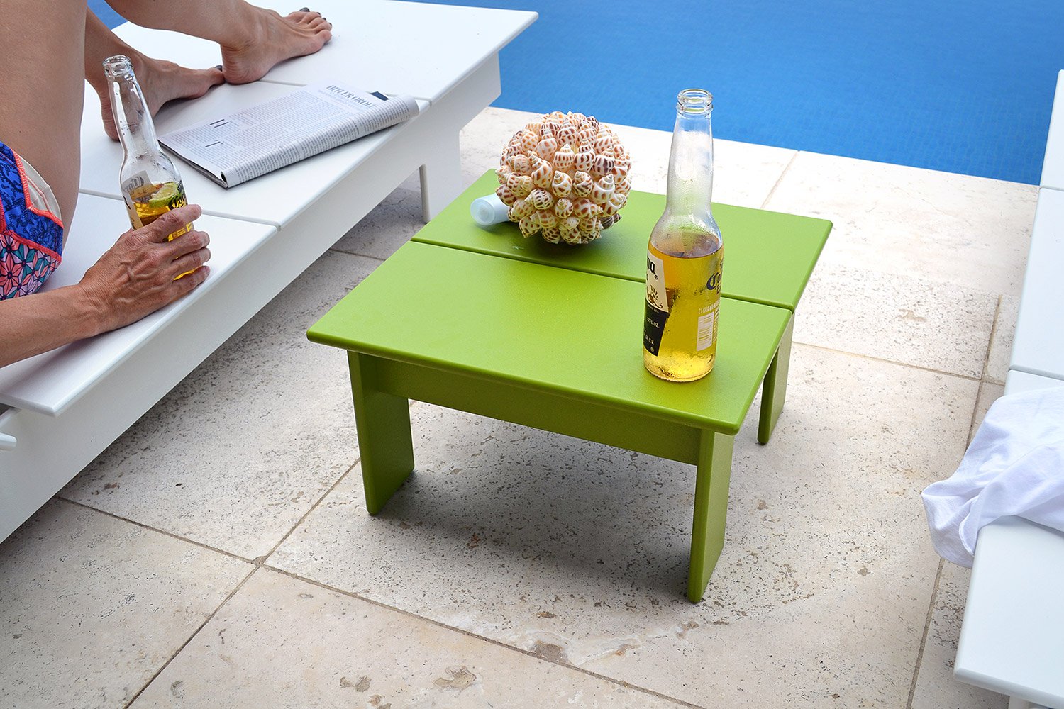 lollygagger ottoman table poolside vacation