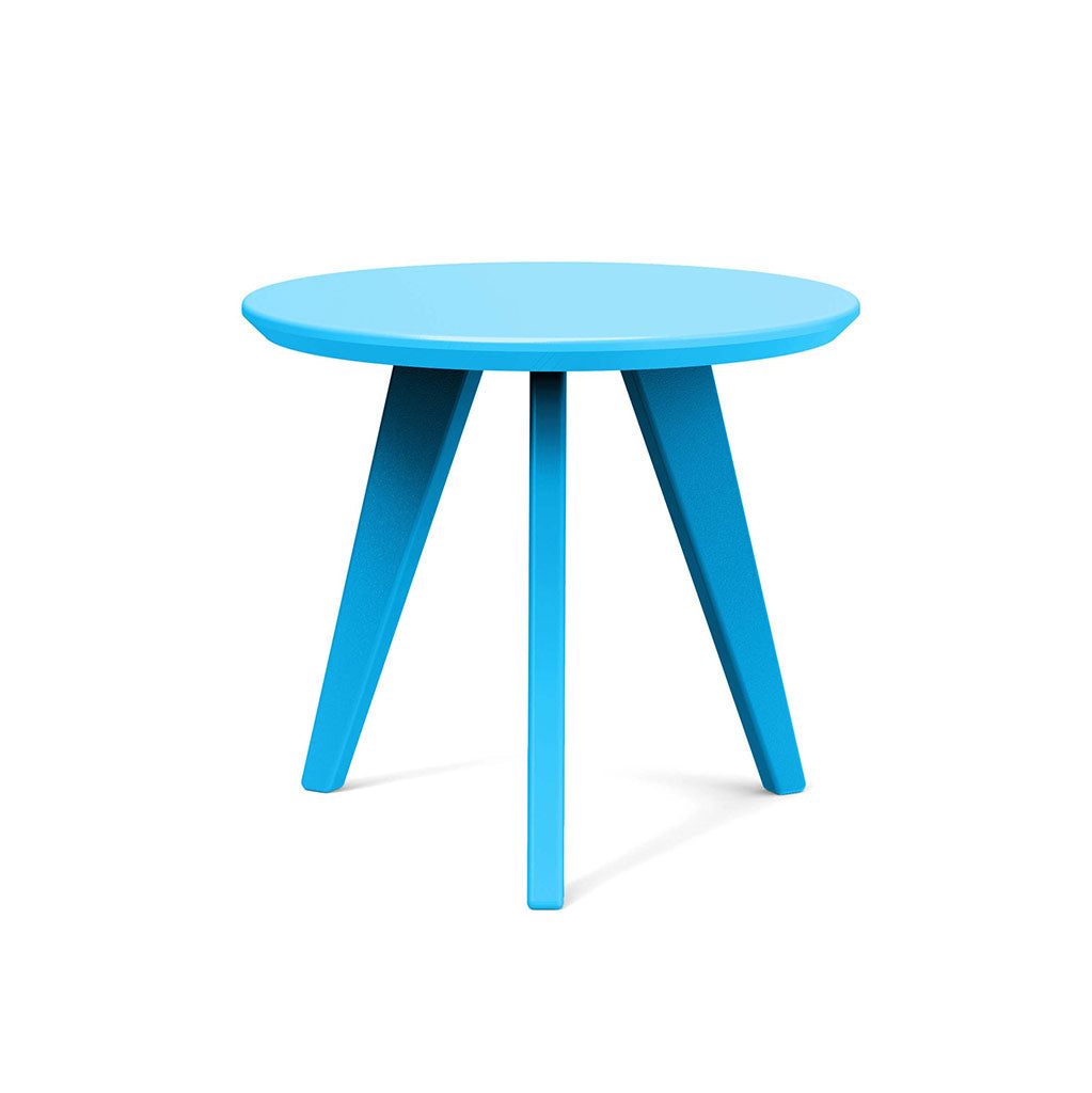 sky blue studio shot of round satellite end table 18 inch