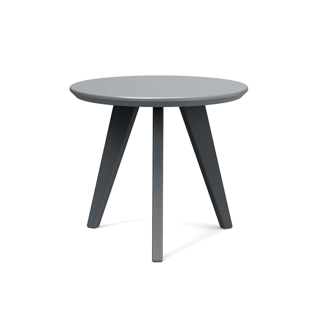 charcoal studio shot of round satellite end table 18 inch