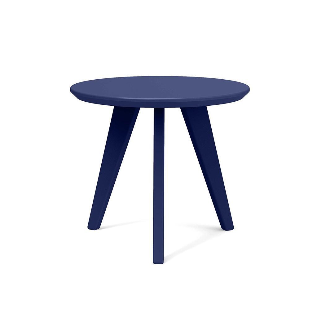 navy studio shot of round satellite end table 18 inch
