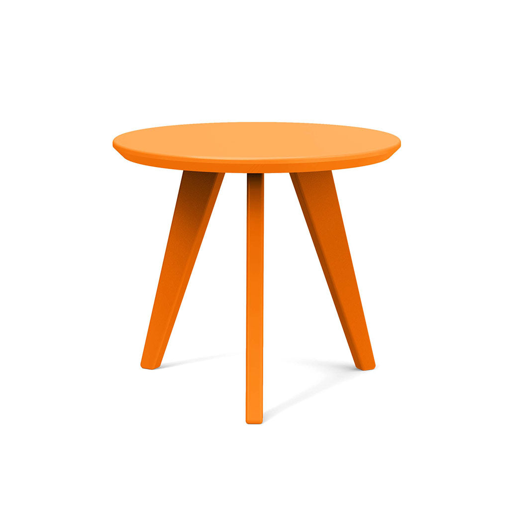 sunset orange studio shot of round satellite end table 18 inch