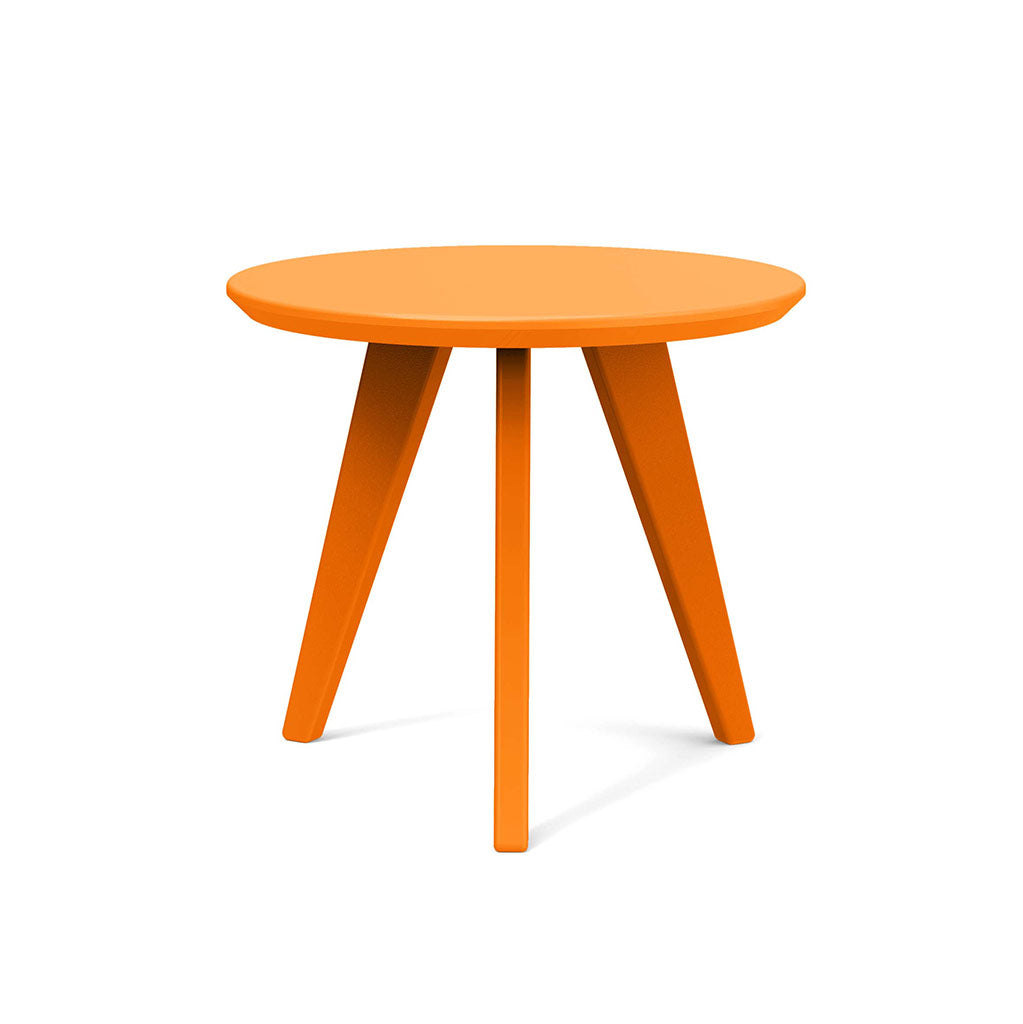 sunset orange studio shot of round satellite end table 18 inch