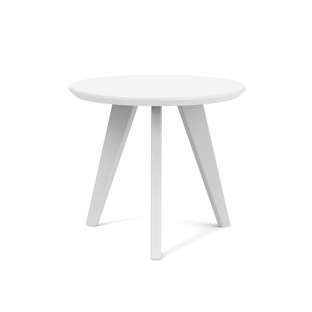 cloud white studio shot of round satellite end table 18 inch