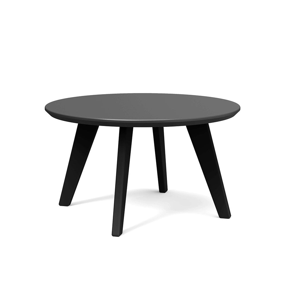 black studio shot of round satellite end table 26 inch
