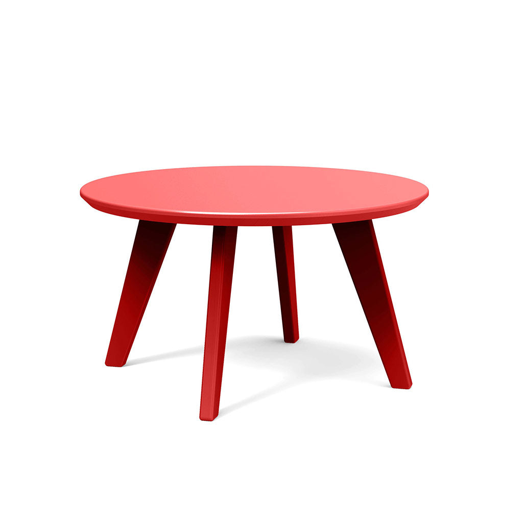 apple red studio shot of round satellite end table 26 inch