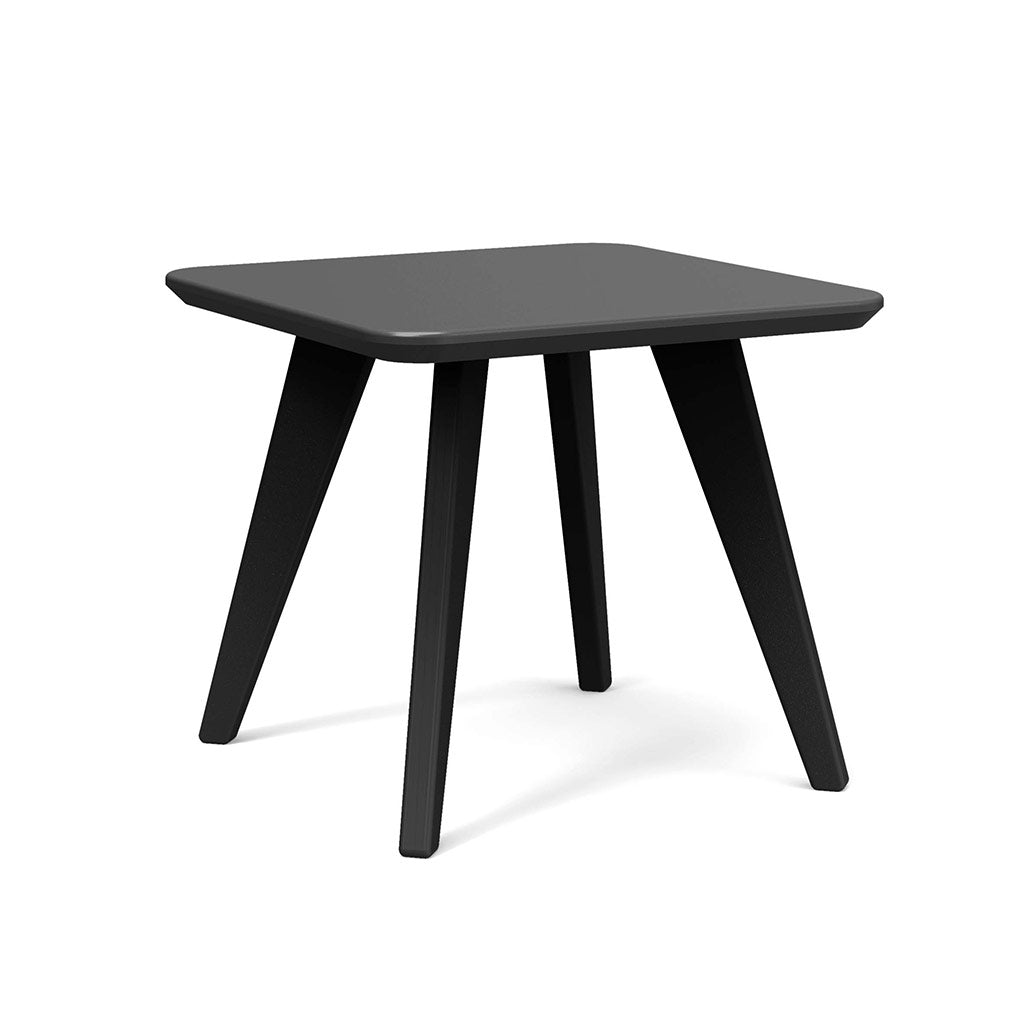 black studio shot of square satellite end table 18 inch