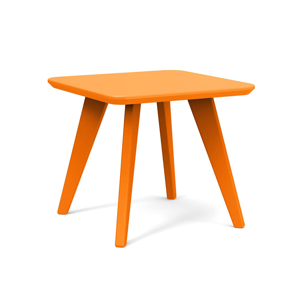 sunset orange studio shot of square satellite end table 18 inch