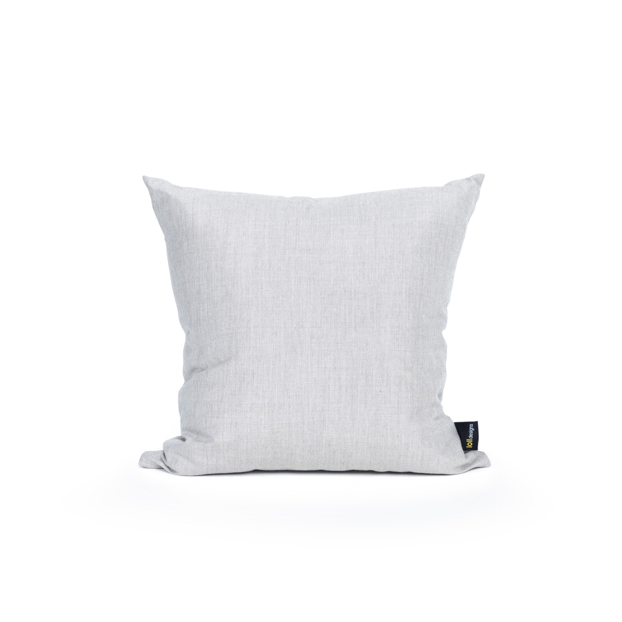 studio image of small, silver pillow