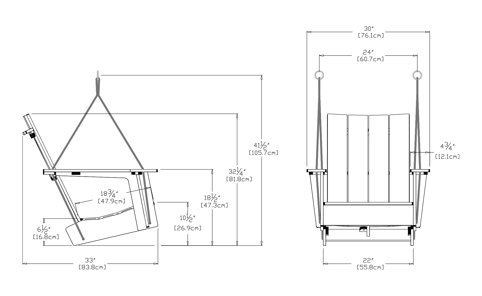 Adirondack Swing Dimensions