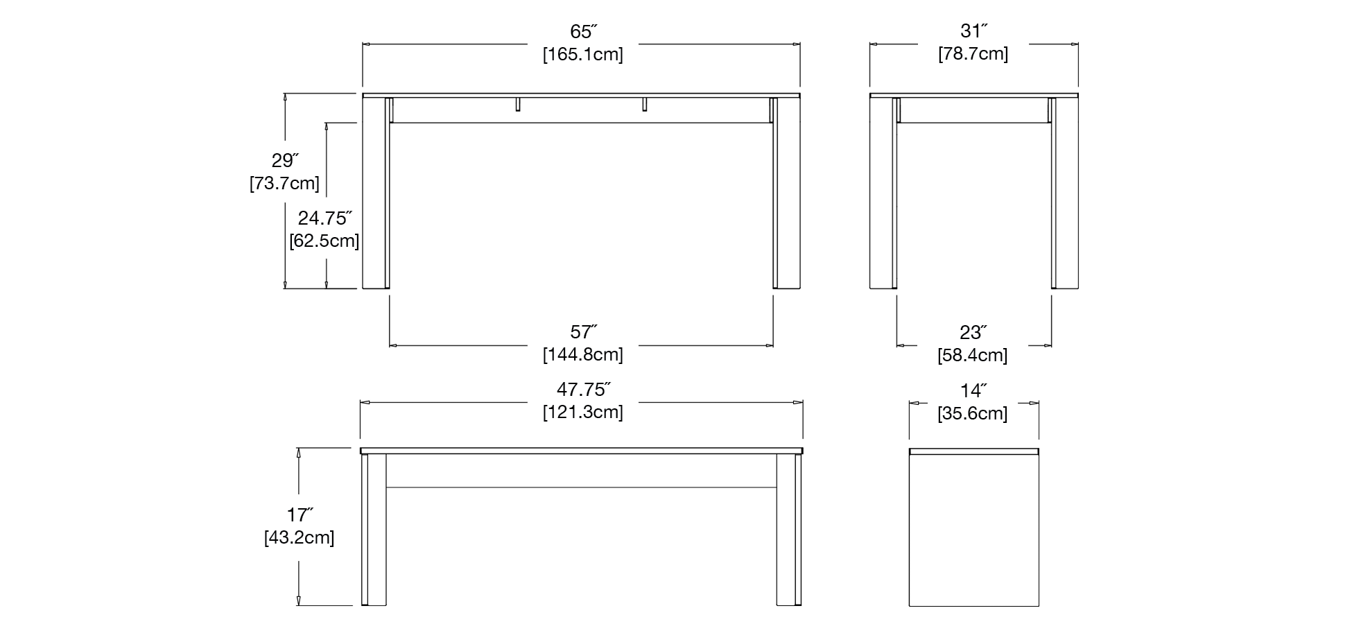 Hall Dining Set Dimensions