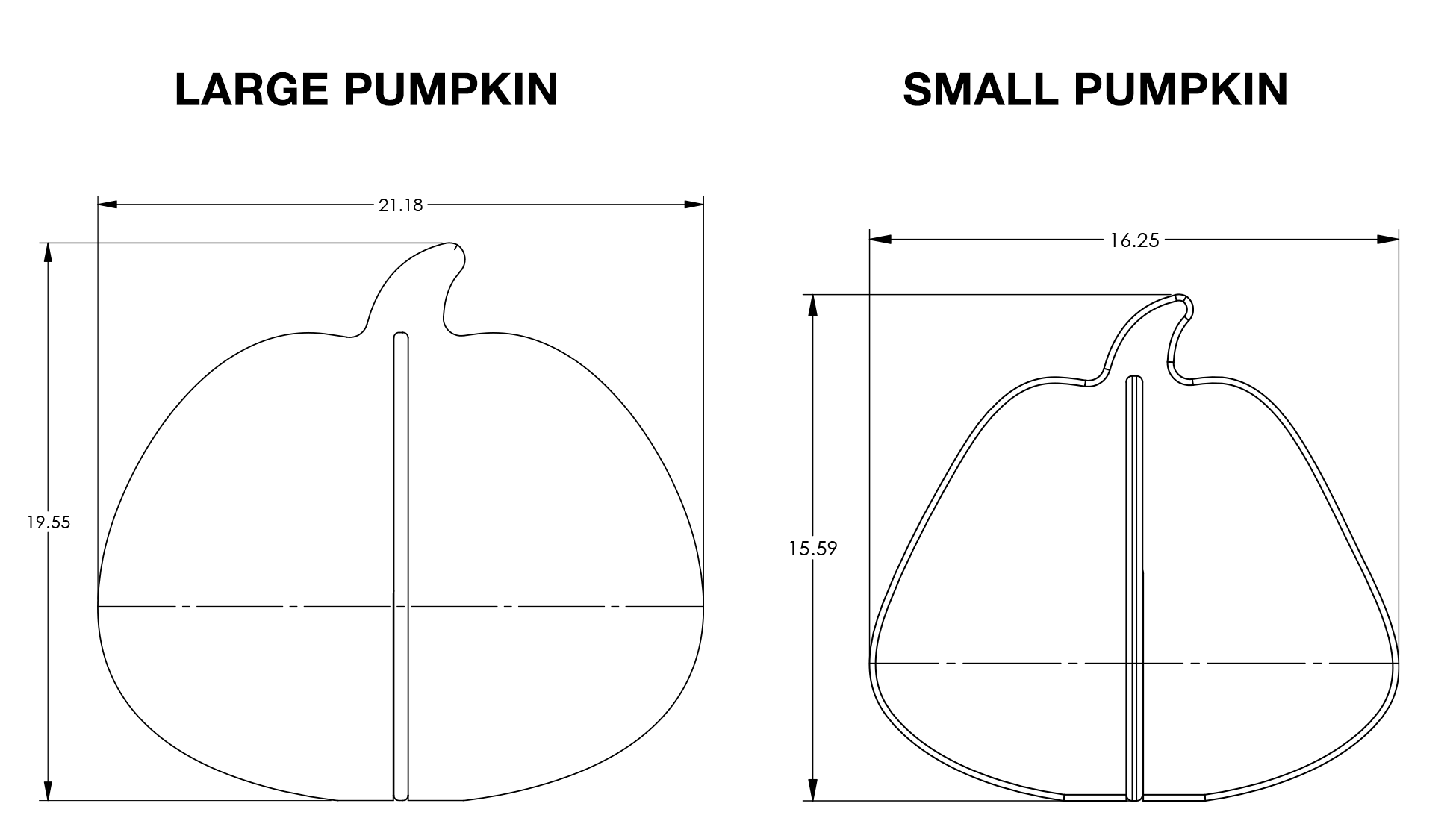 Halloween Pumpkins Dimensions