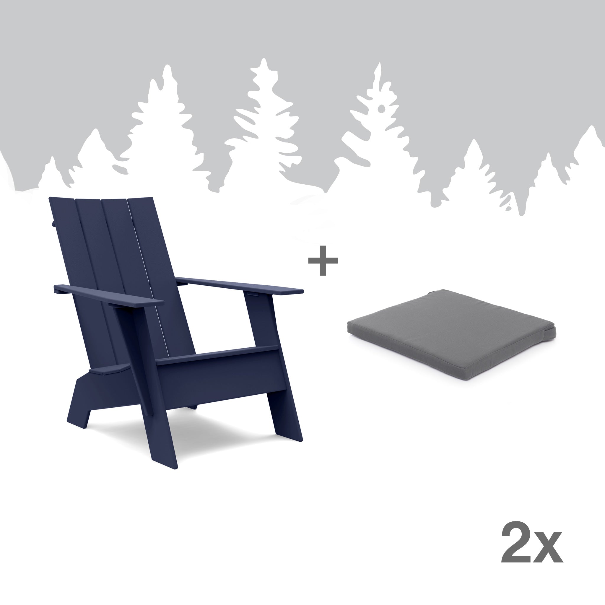 Adirondack Chairs Cloud White+ Seat Cushions Bundle