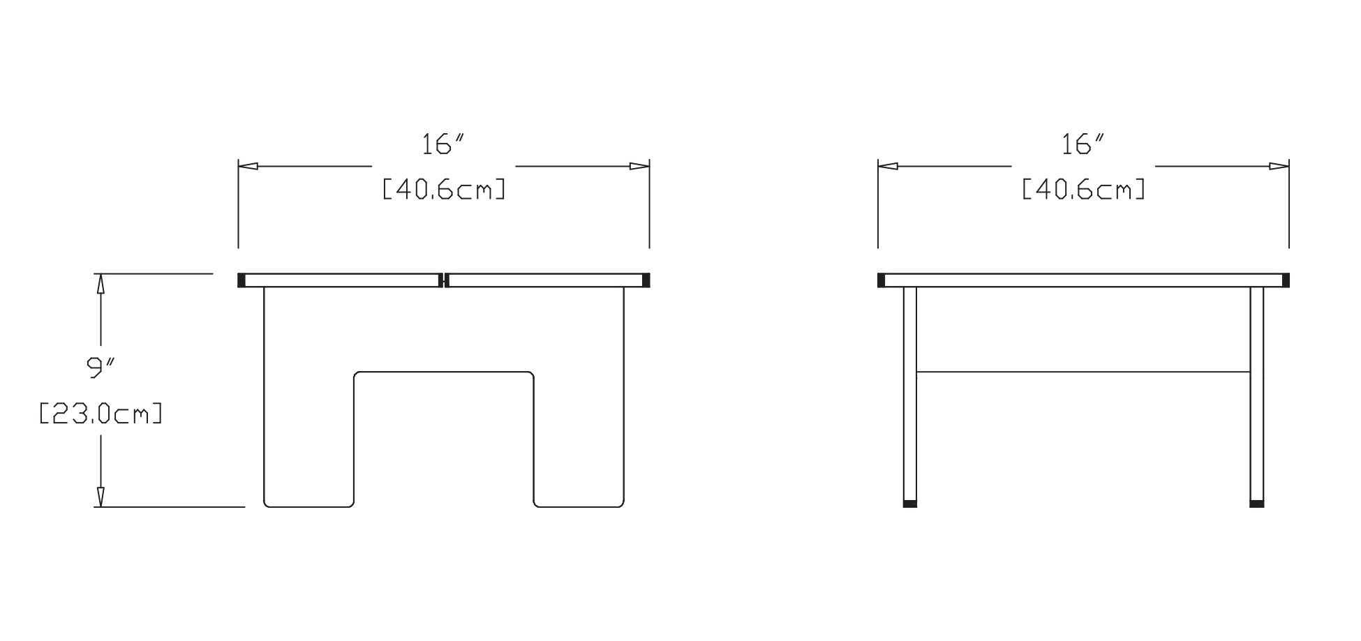 Lollygagger Ottoman/Side Table Dimensions