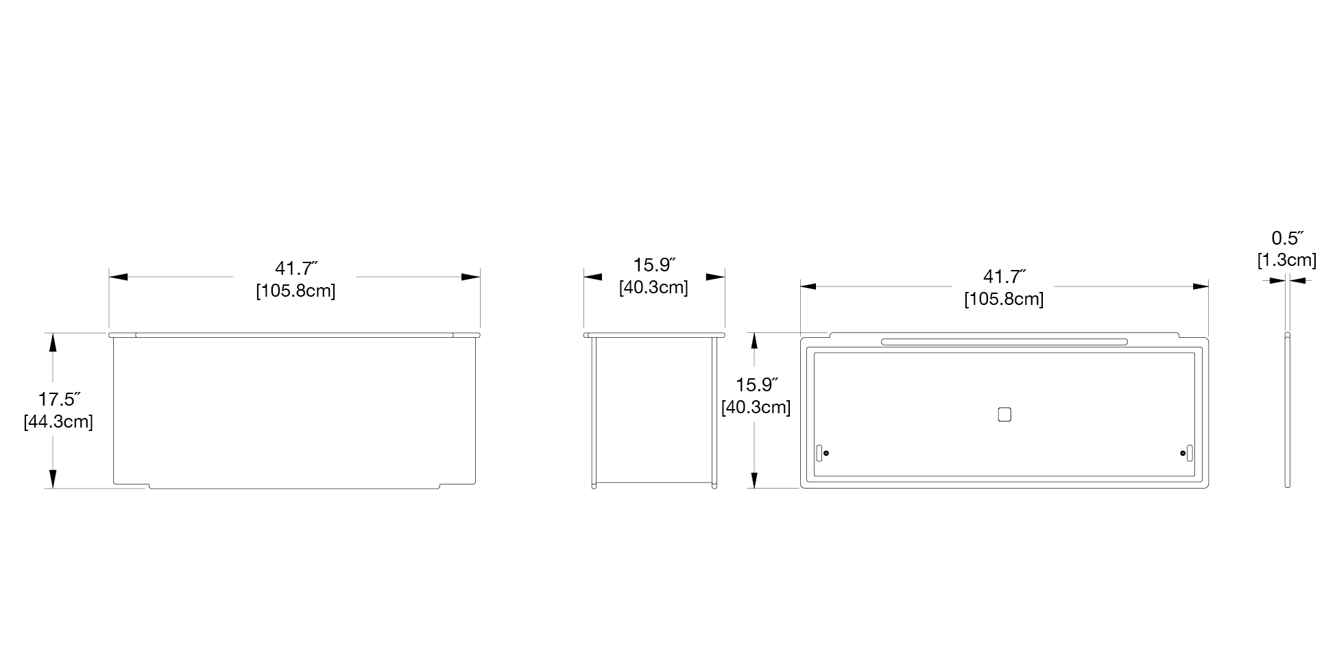 Mondo Triple Storage Box with Lid (40 Gallon) Dimensions