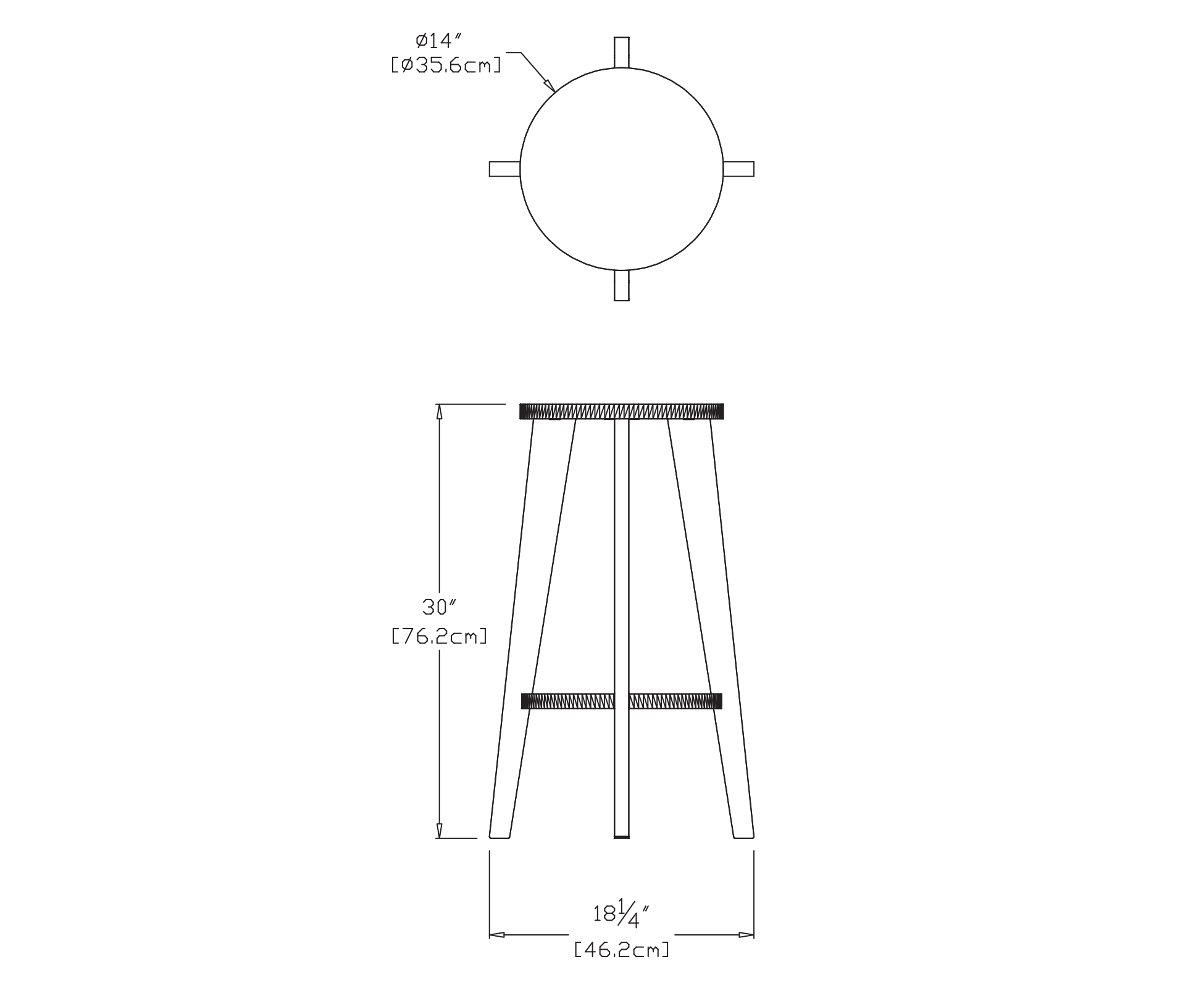 Norm Bar Stool Dimensions