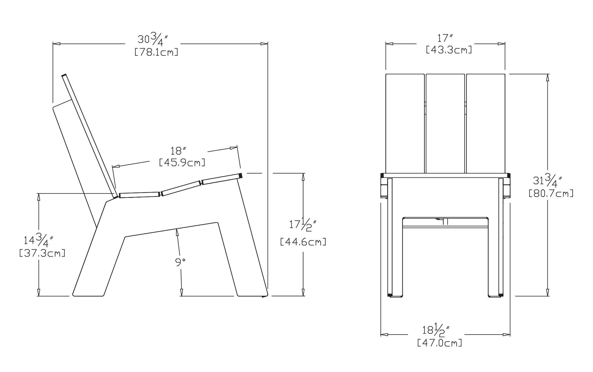 Tall Picket Chair Dimensions