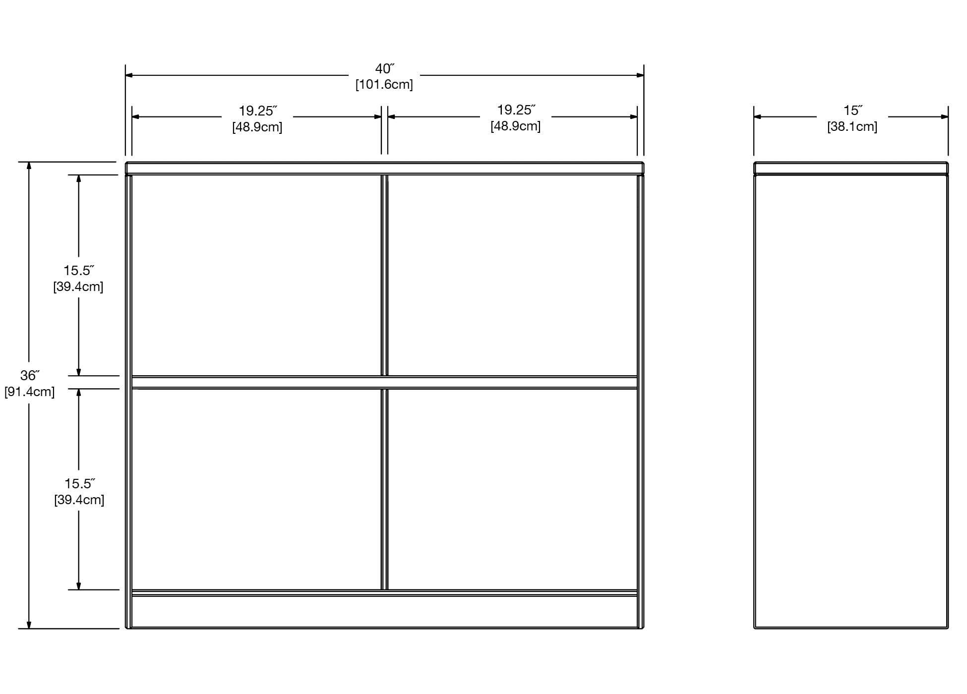 Slider Cubby Dimensions