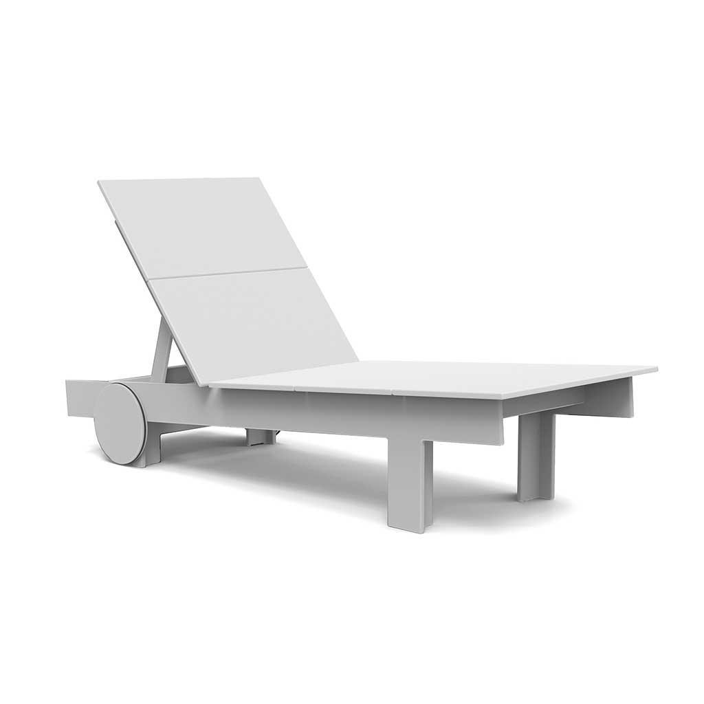 studio image of a white tall chaise.