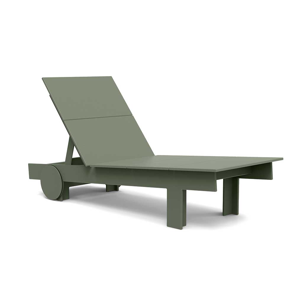 studio image of a sage tall chaise.
