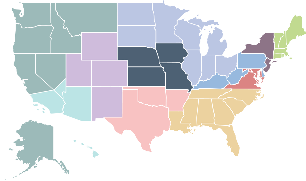 US Regional Reps Map