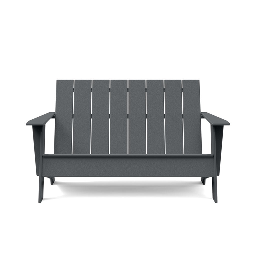 front view of charcoal adirondack bench