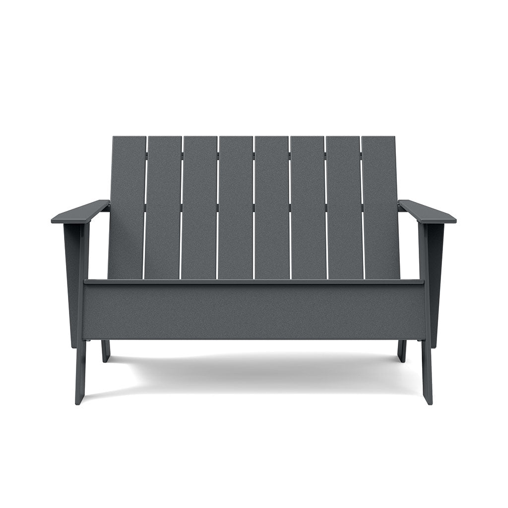 front view of charcoal  adirondack bench tall