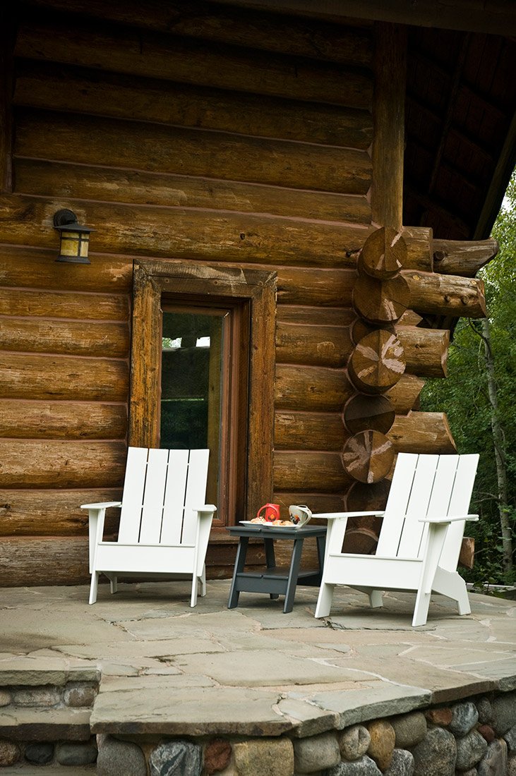modern log cabin adirondack chair