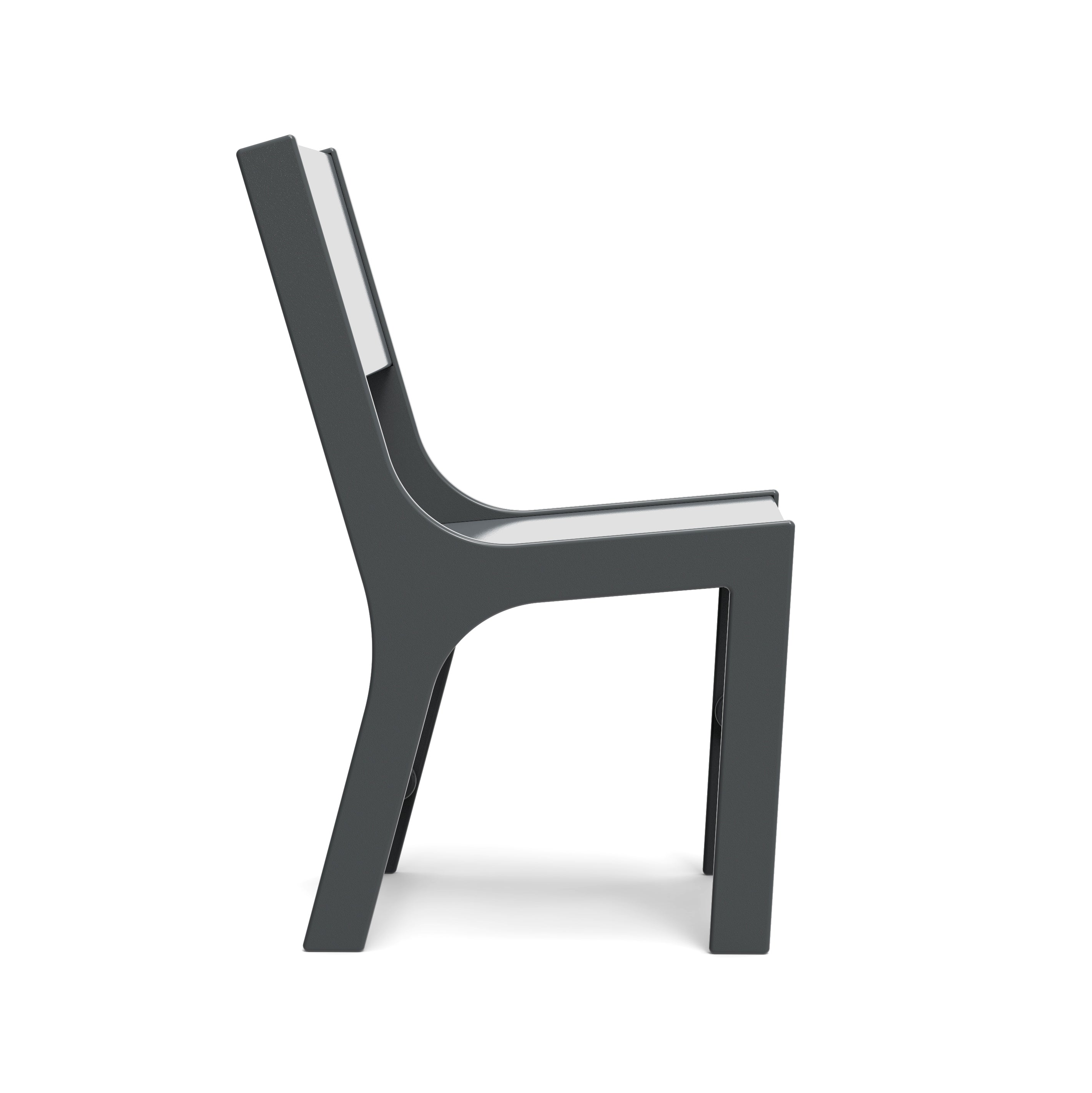 side view of cricket chair in grey